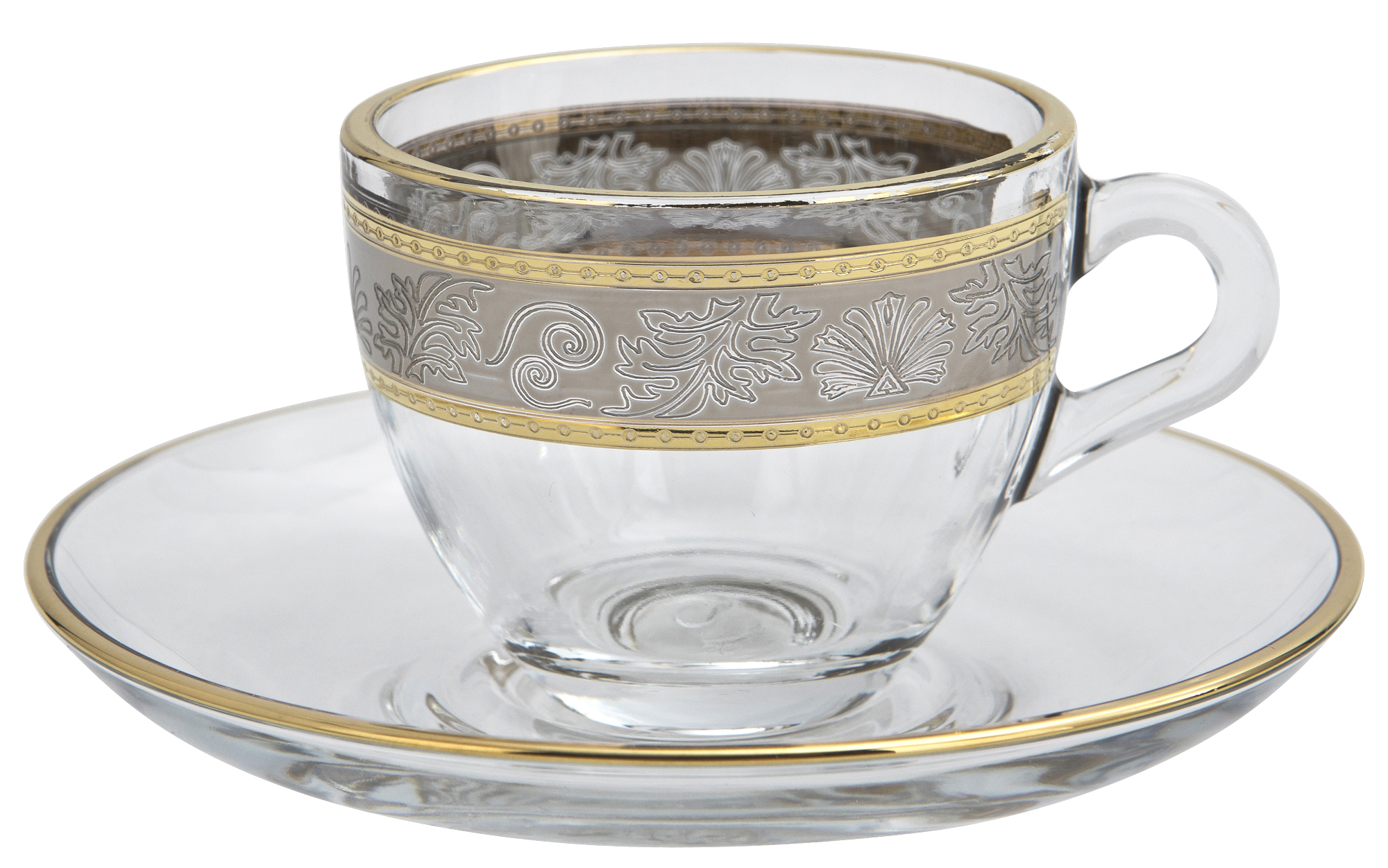 Zestaw 2 filiżanek do espresso 60 ml + spodki White Lady