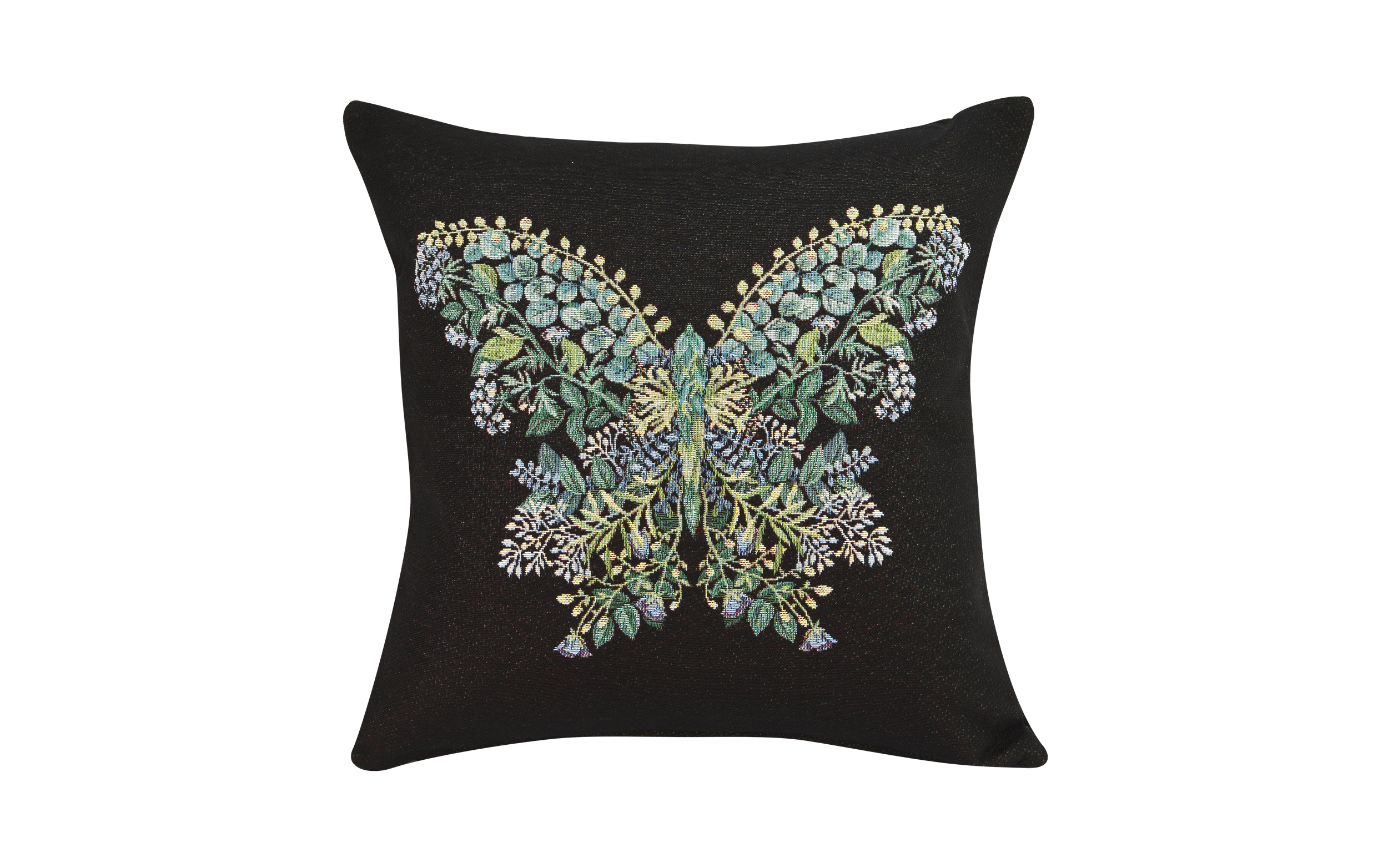Poszewka dekoracyjna 45x45 cm Motyl na czarnym tle