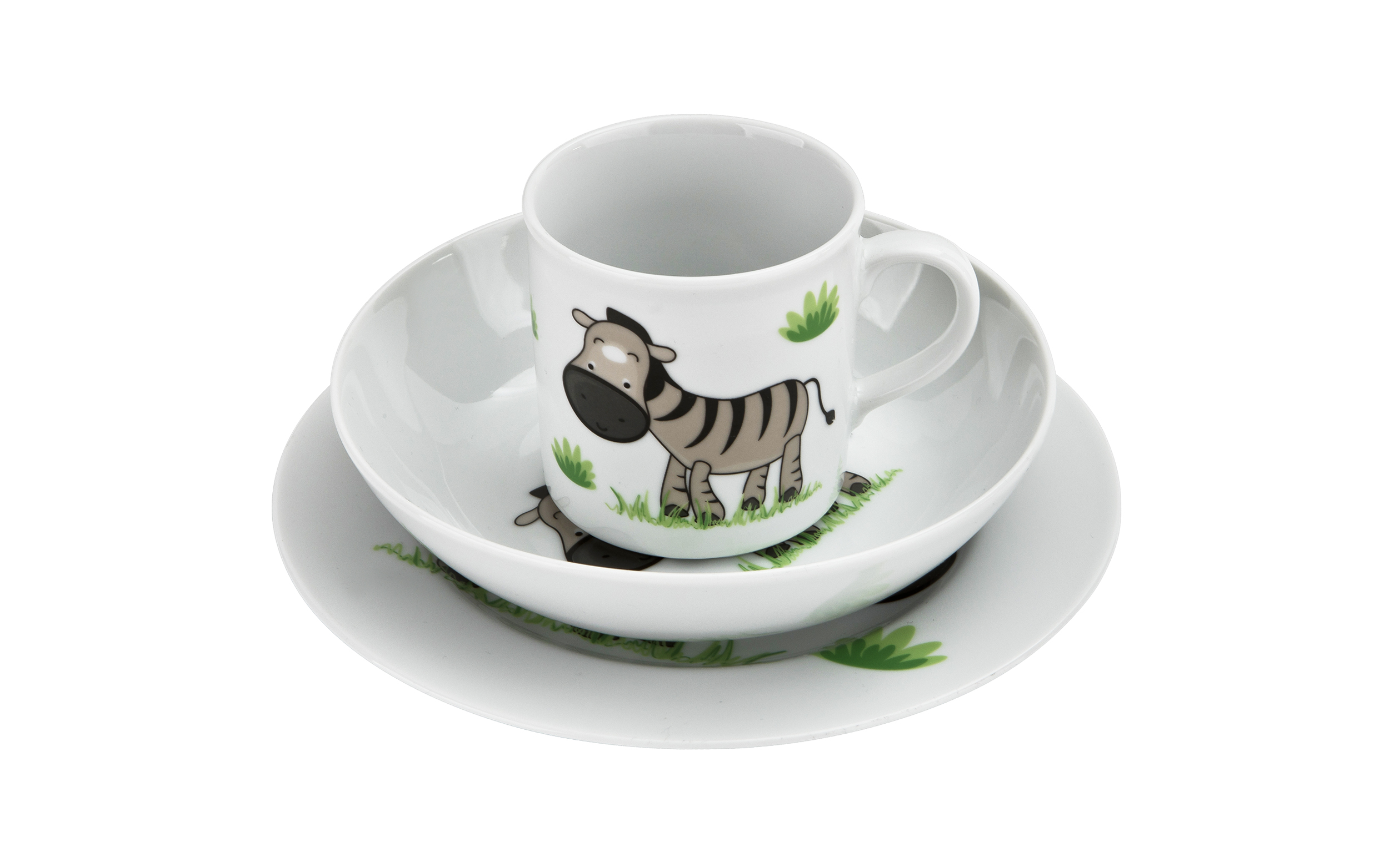 Zestaw naczyń dla dzieci Zebra porcelanowy