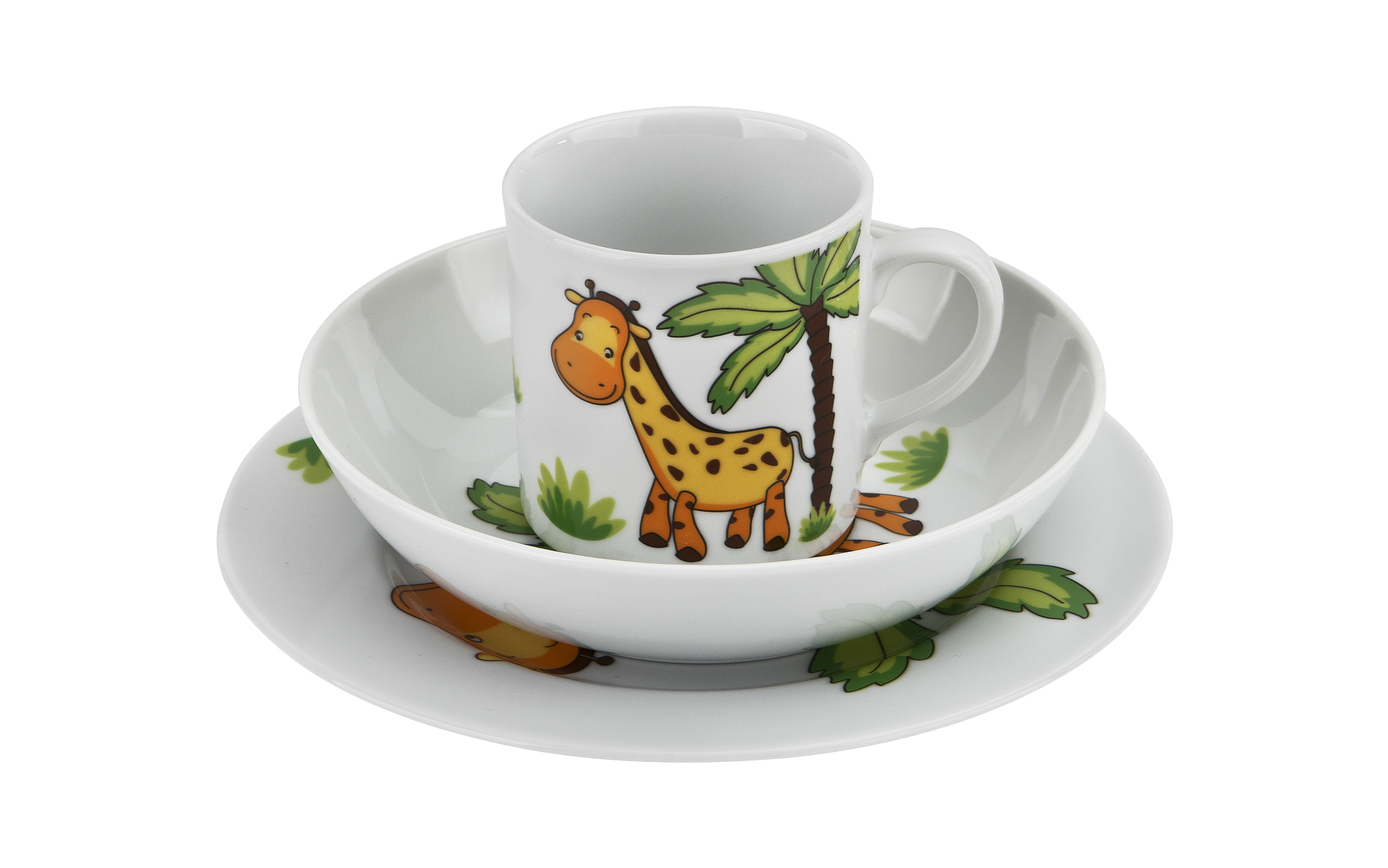 Zestaw naczyń dla dzieci Żyrafa porcelanowy
