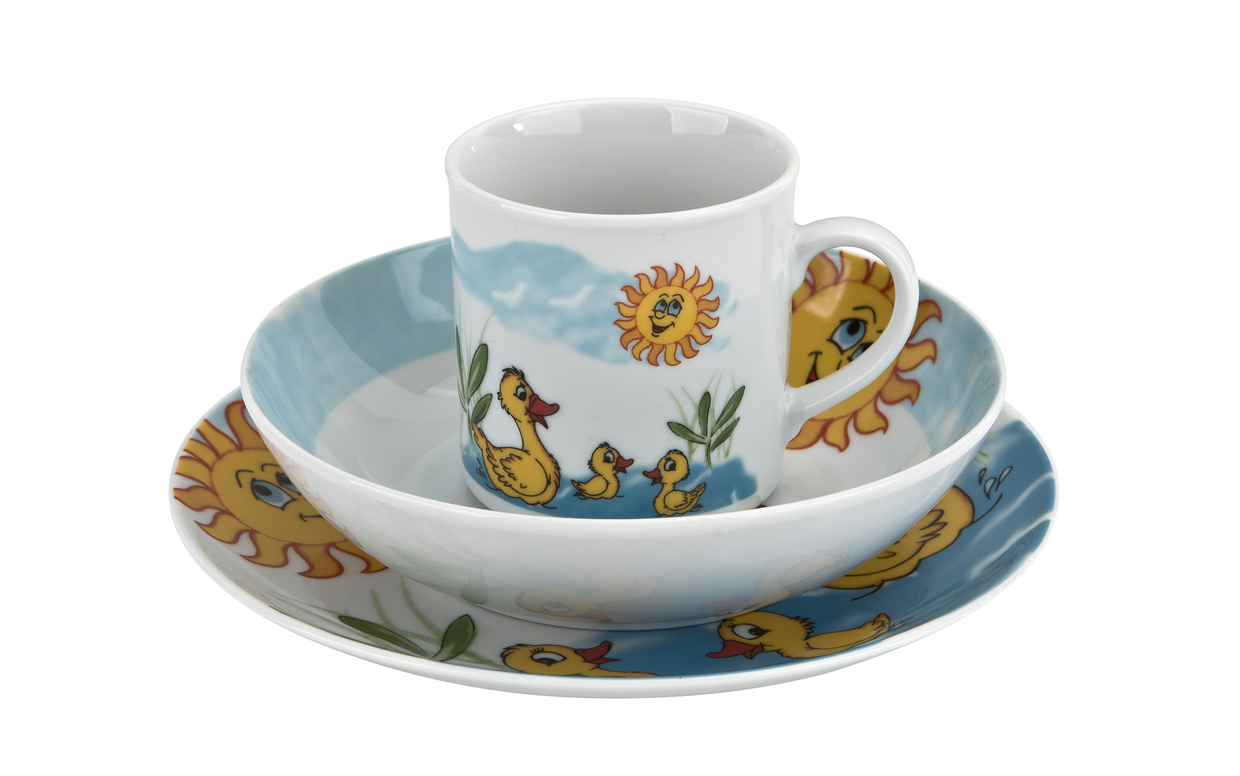 Zestaw naczyń dla dzieci Kaczuszki porcelanowy
