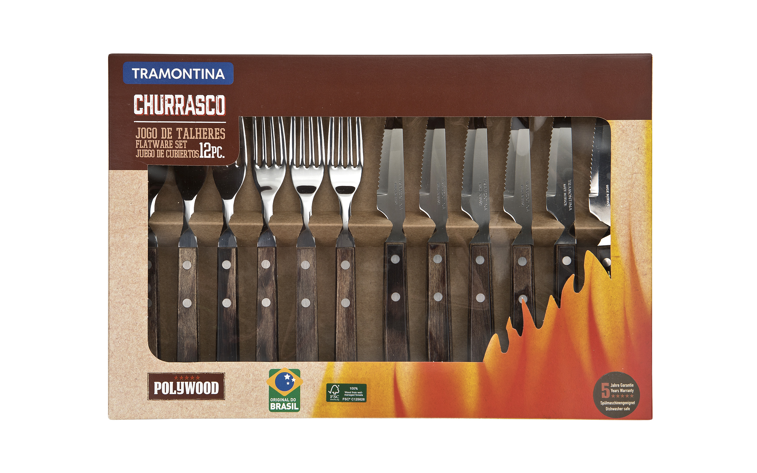 Zestaw sztućców dla 6 osób Churrasco br.
