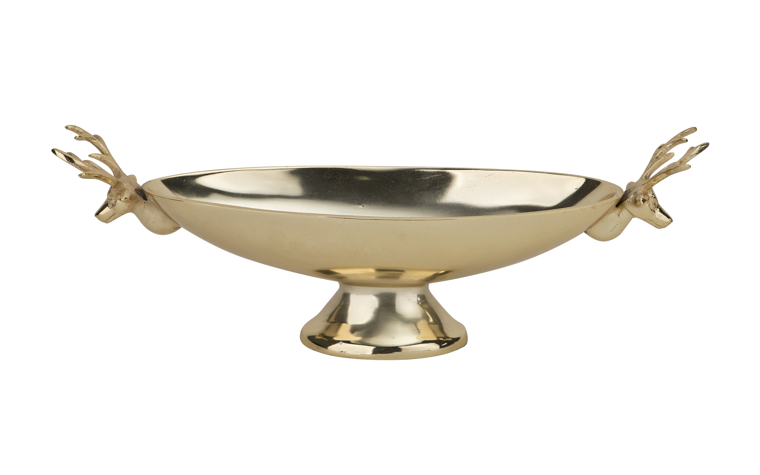 Patera dekoracyjna z Reniferami złota metalowa 34 cm