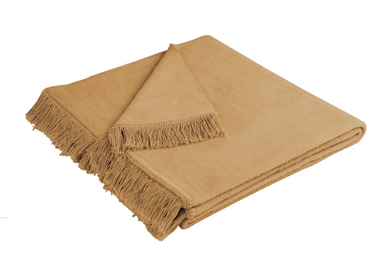 Koc narzuta na fotel 100x200 cm Cover Cotton Kamel
