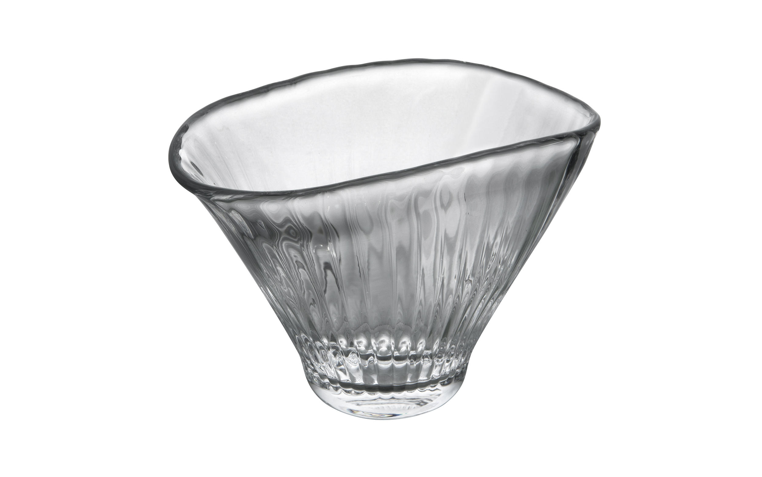 Wazon szklany 20 cm szeroki z efektem optyku