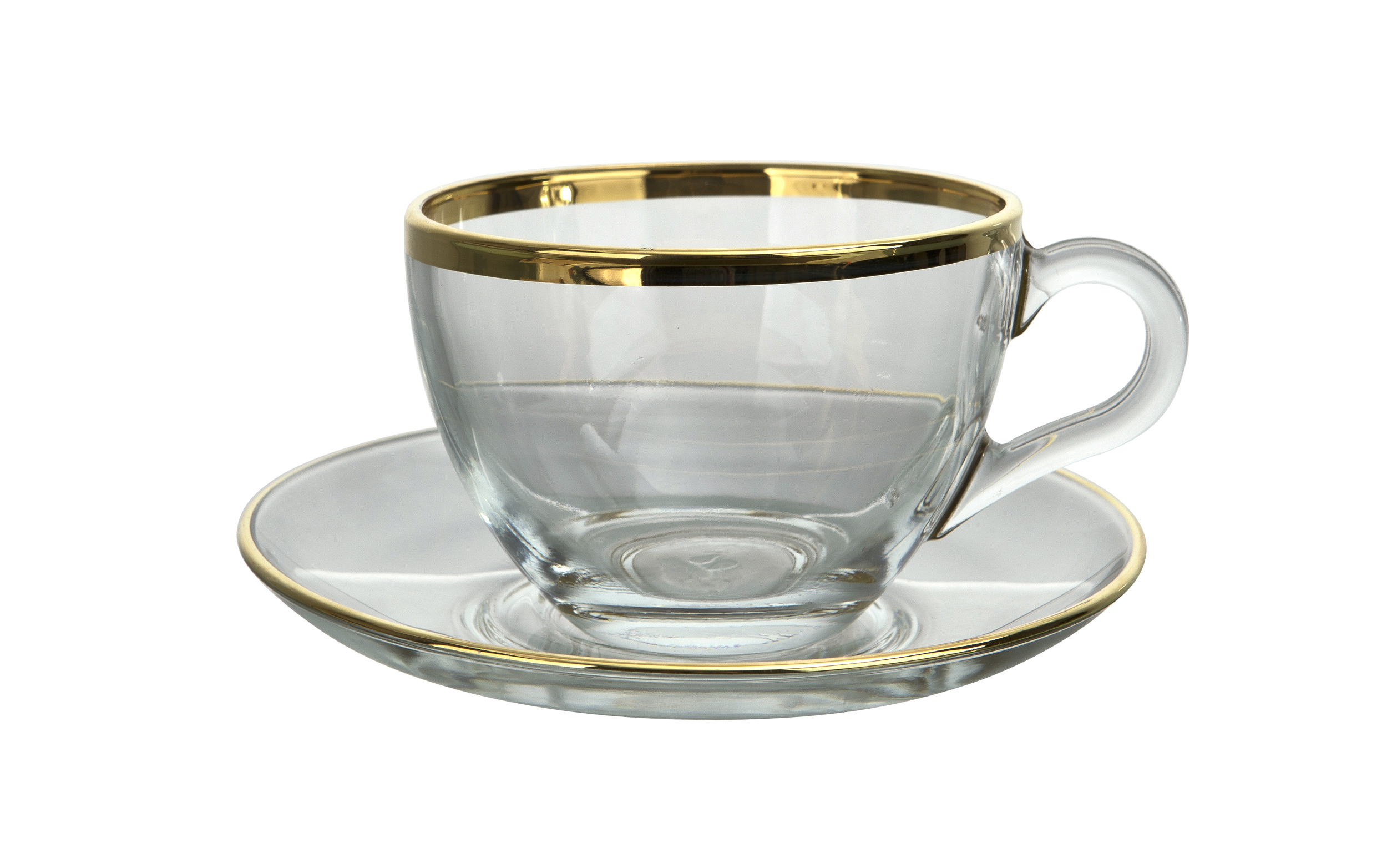 Komplet 2 filiżanek do cappuccino ze spodkami Golden Line