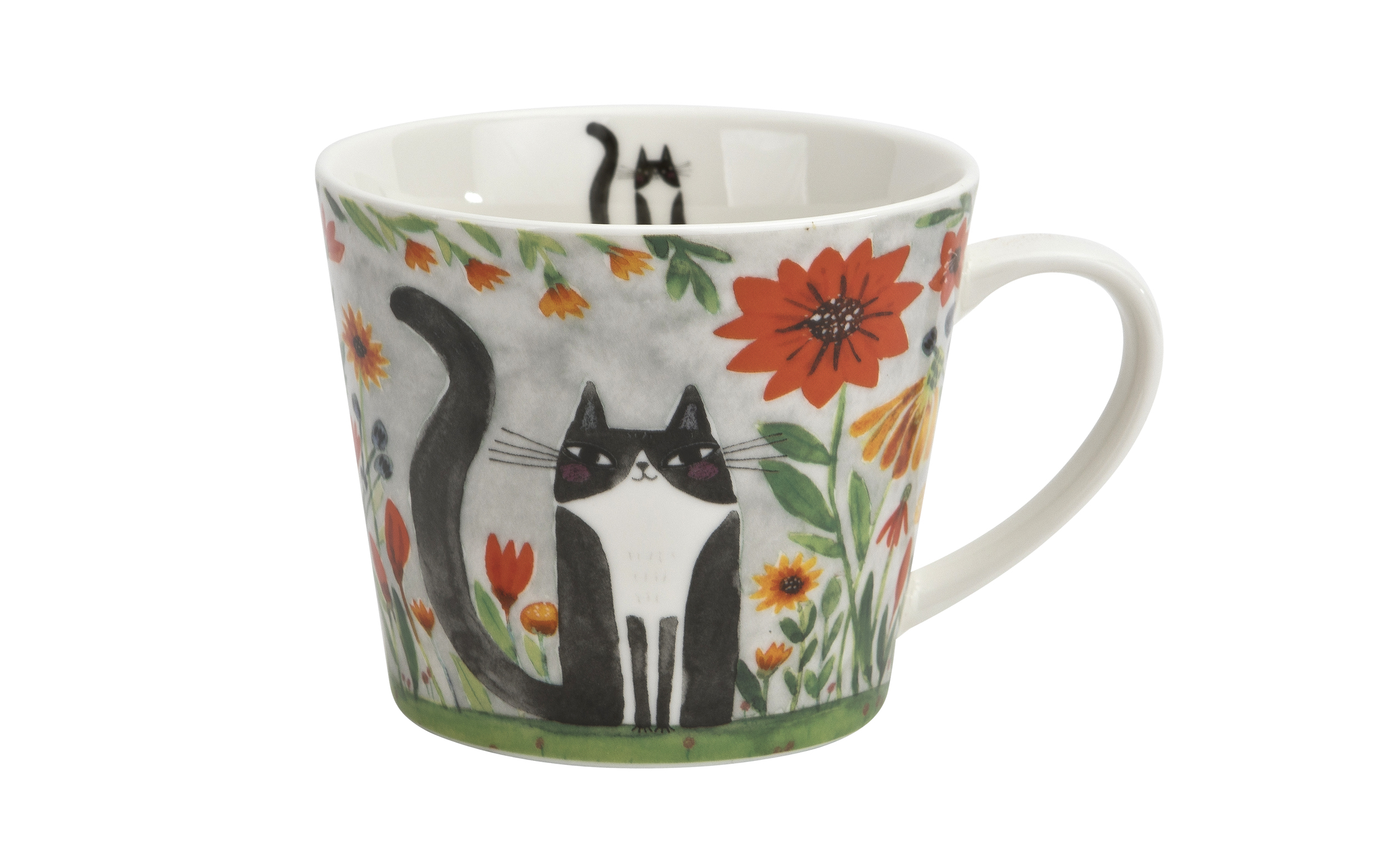 Kubek porcelanowy 610 ml prosty Koci Świat Łąka