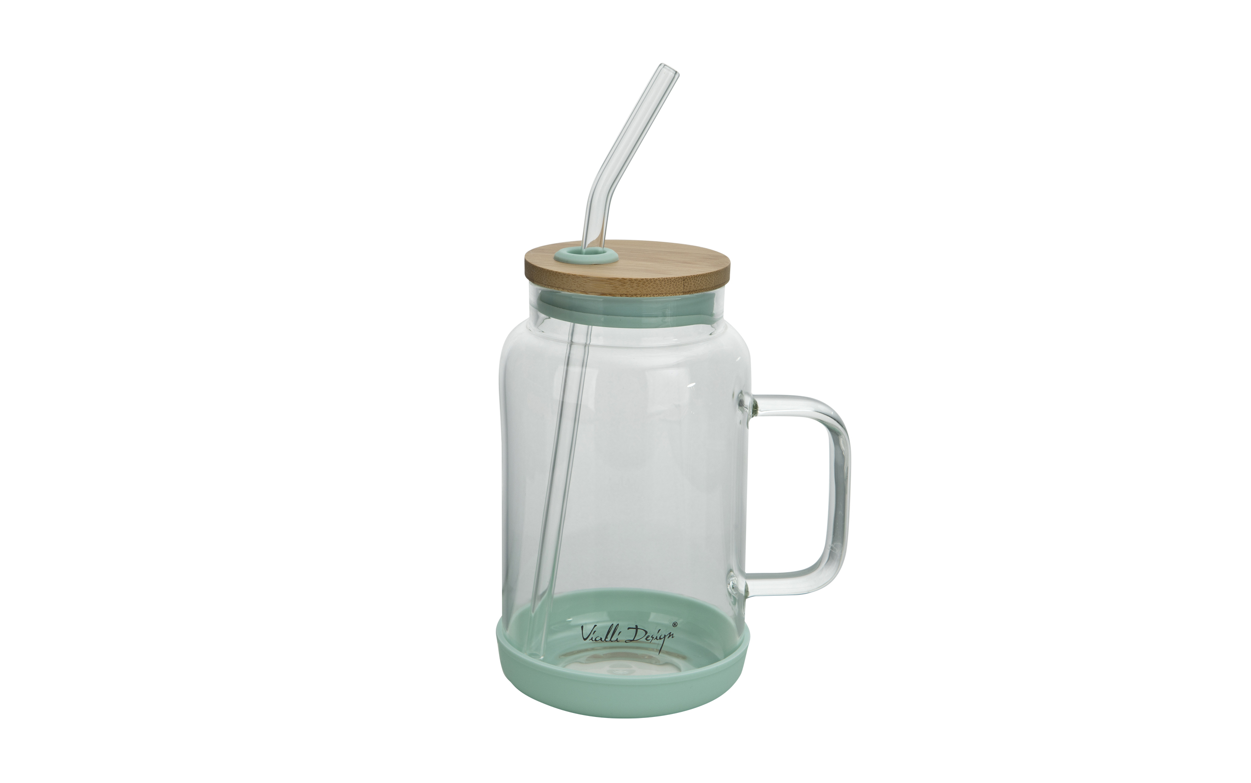 Słoik ze słomką 600 ml Fuori miętowy