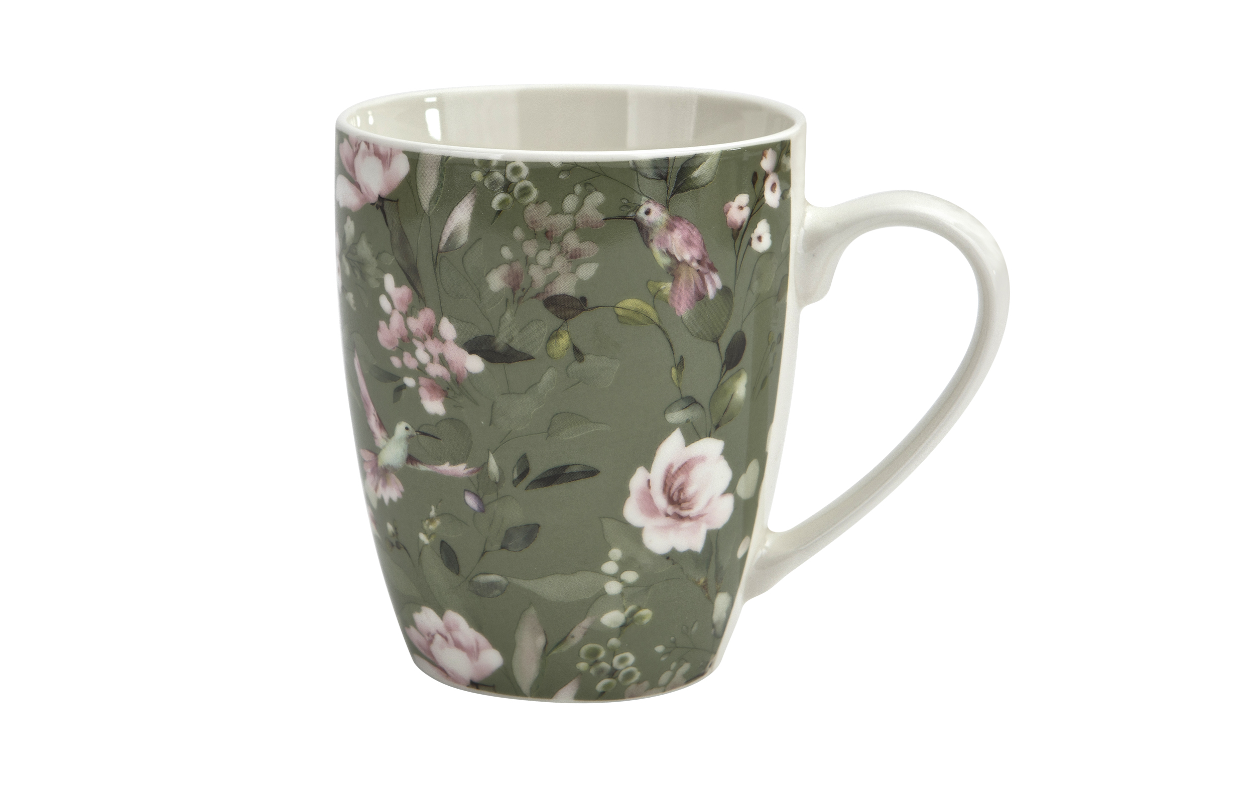 Kubek porcelanowy 360 ml Grande ciemnozielony wzór 1