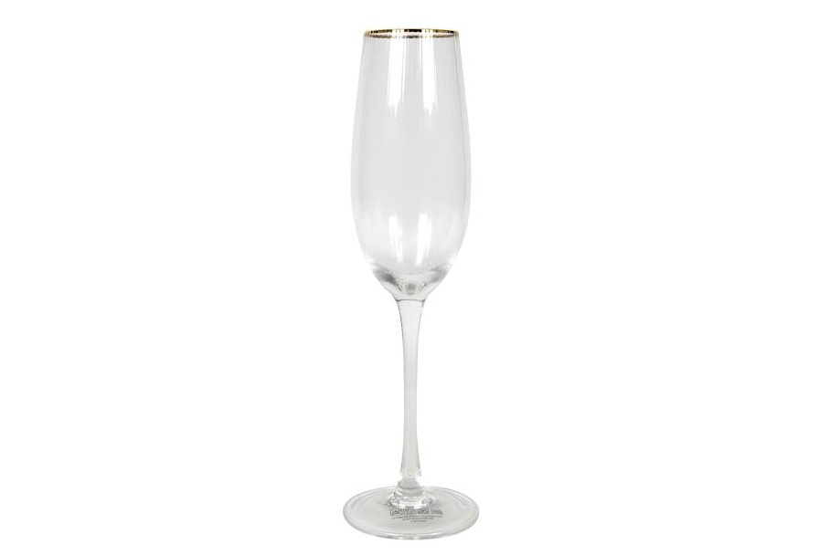 Kieliszek do szampana 250 ml ryflowany Rim Gold