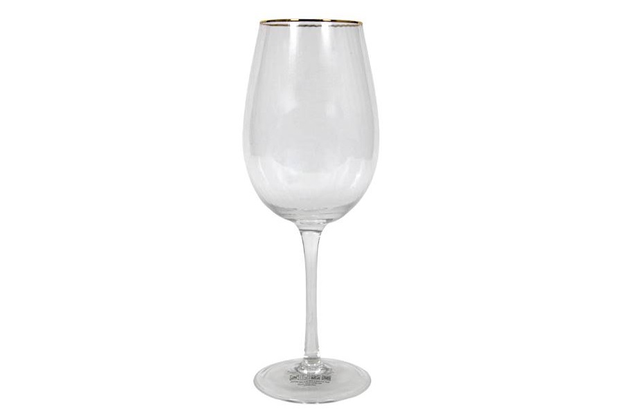 Kieliszek do wina 500 ml ryflowany Rim Gold