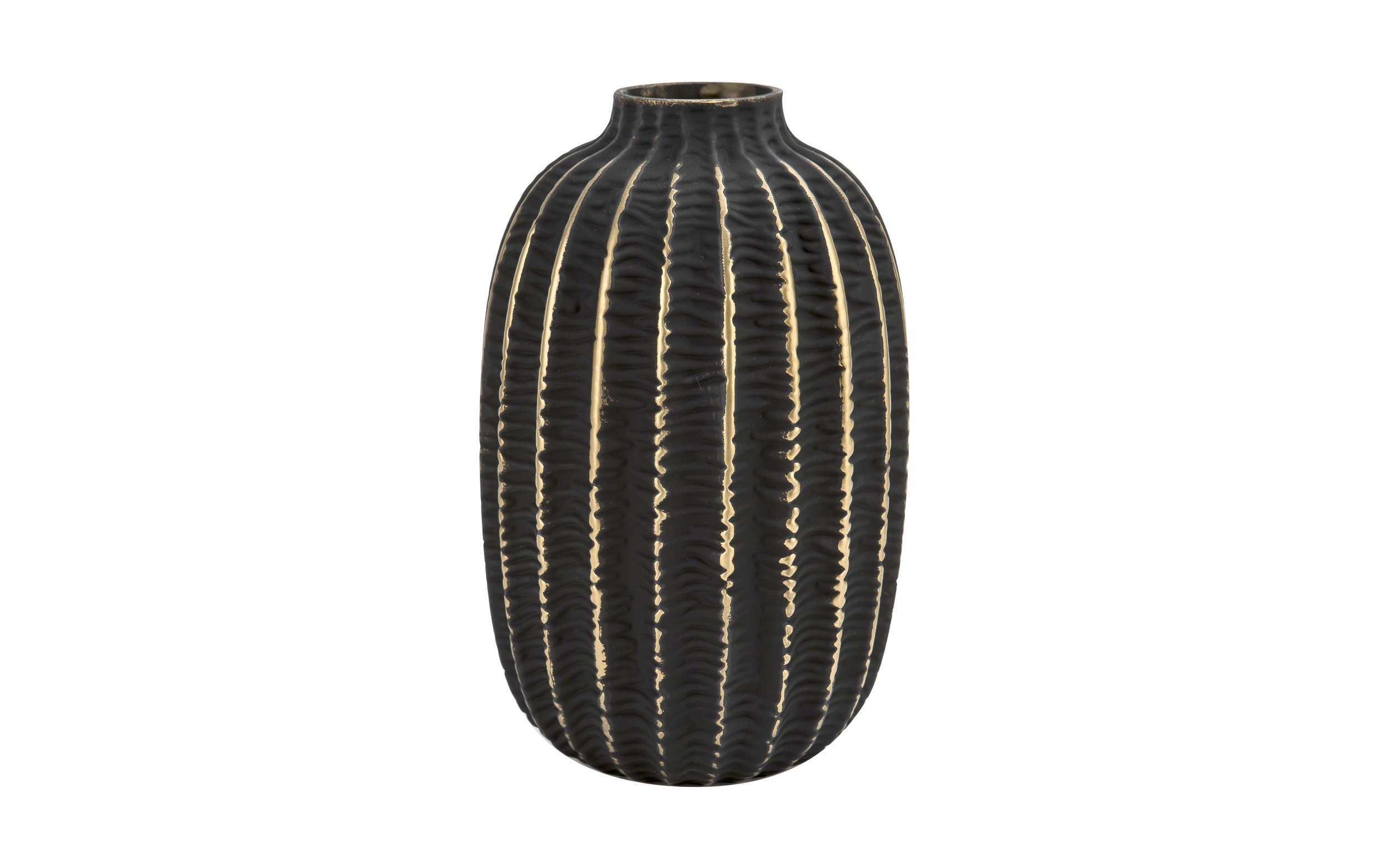 Wazon szklany 23 cm czarno-złoty AP172407