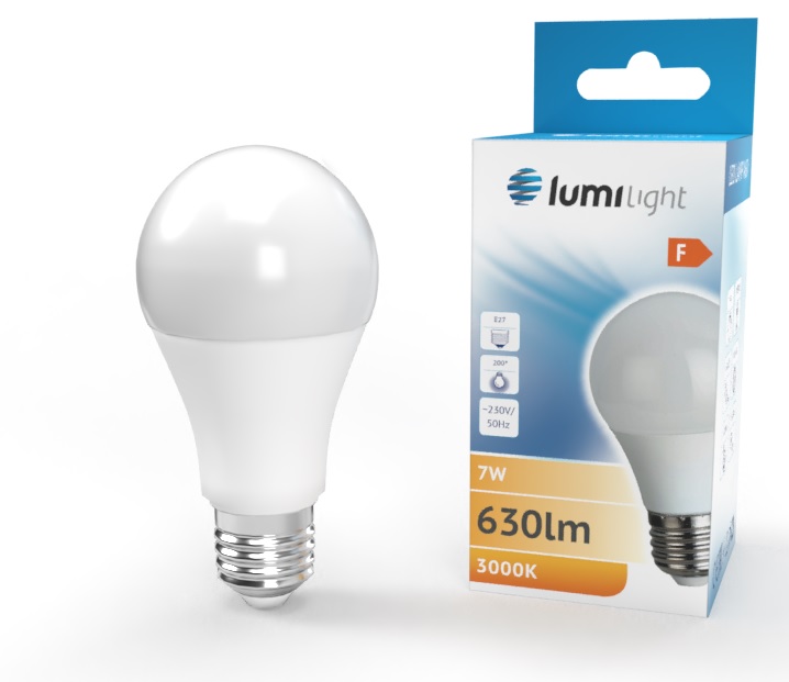 ŻARÓWKA LED A60 E27 7W CIEPŁA LL6006