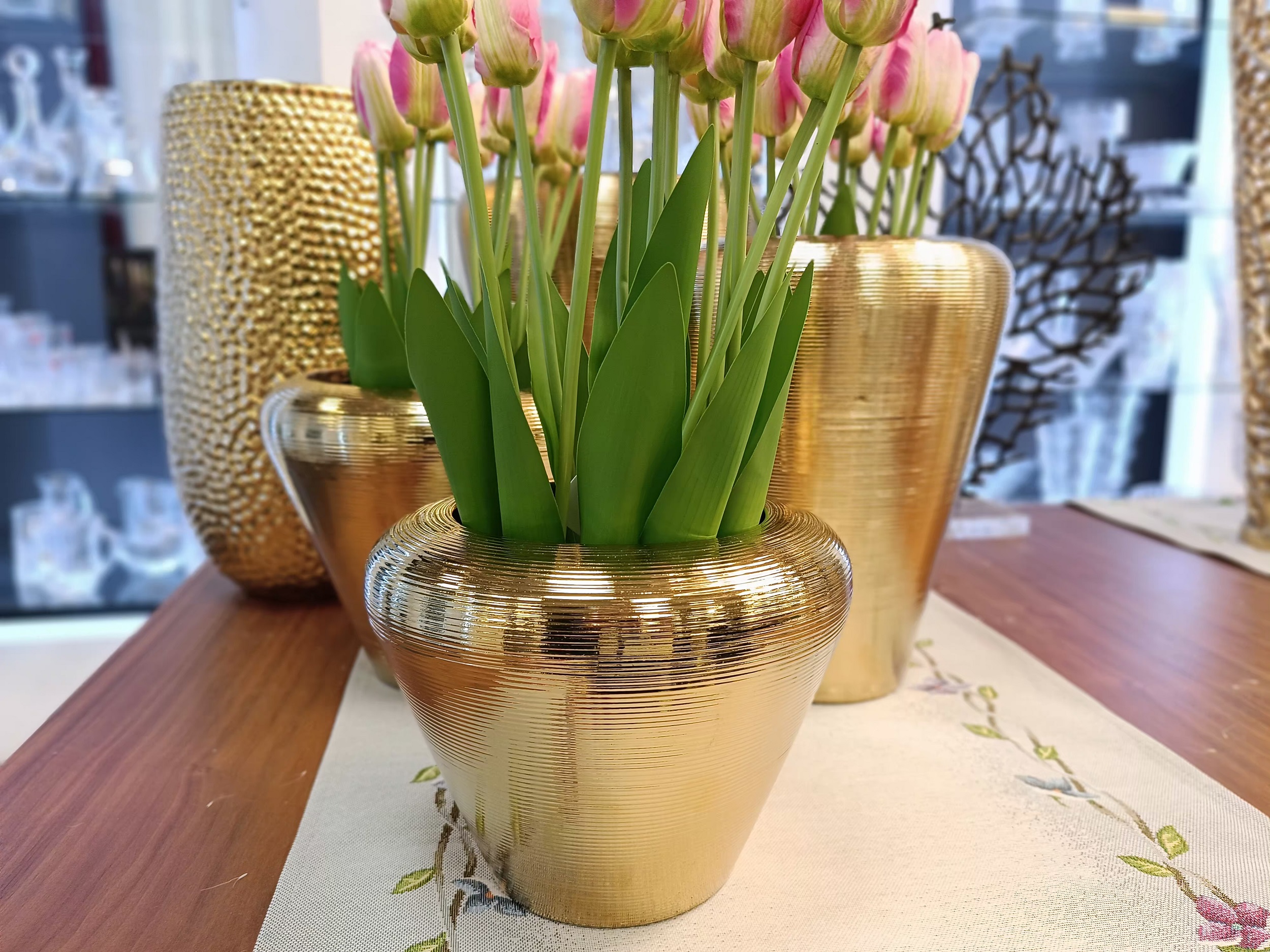 Wazon ceramiczny 16 cm w kolorze złota 441562