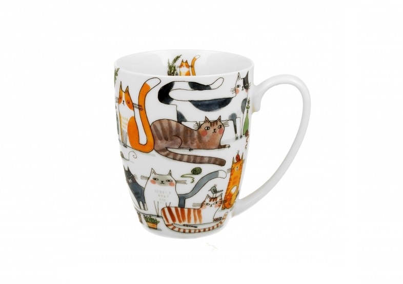 Kubek porcelanowy 350 ml Leniwe Koty