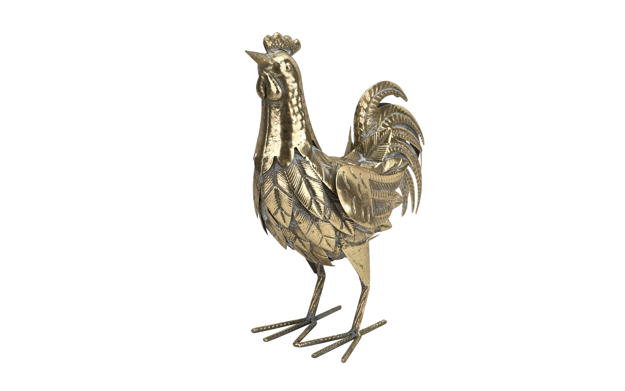 Figurka metalowa Kura złota H36,5 cm