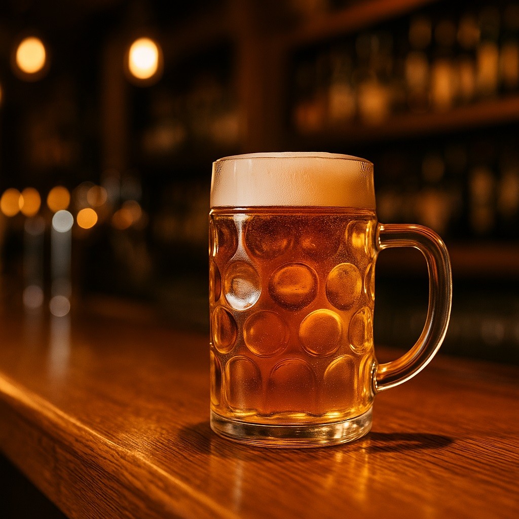 Kufel szklany do piwa 1 l Oberglas, duży i solidny
