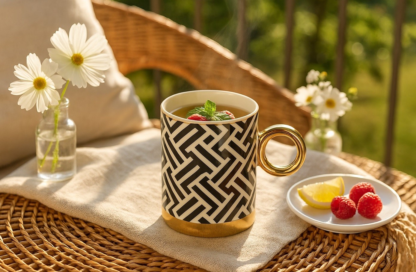 Kubek porcelanowy 350 ml Gold Dream dek. II wysoki