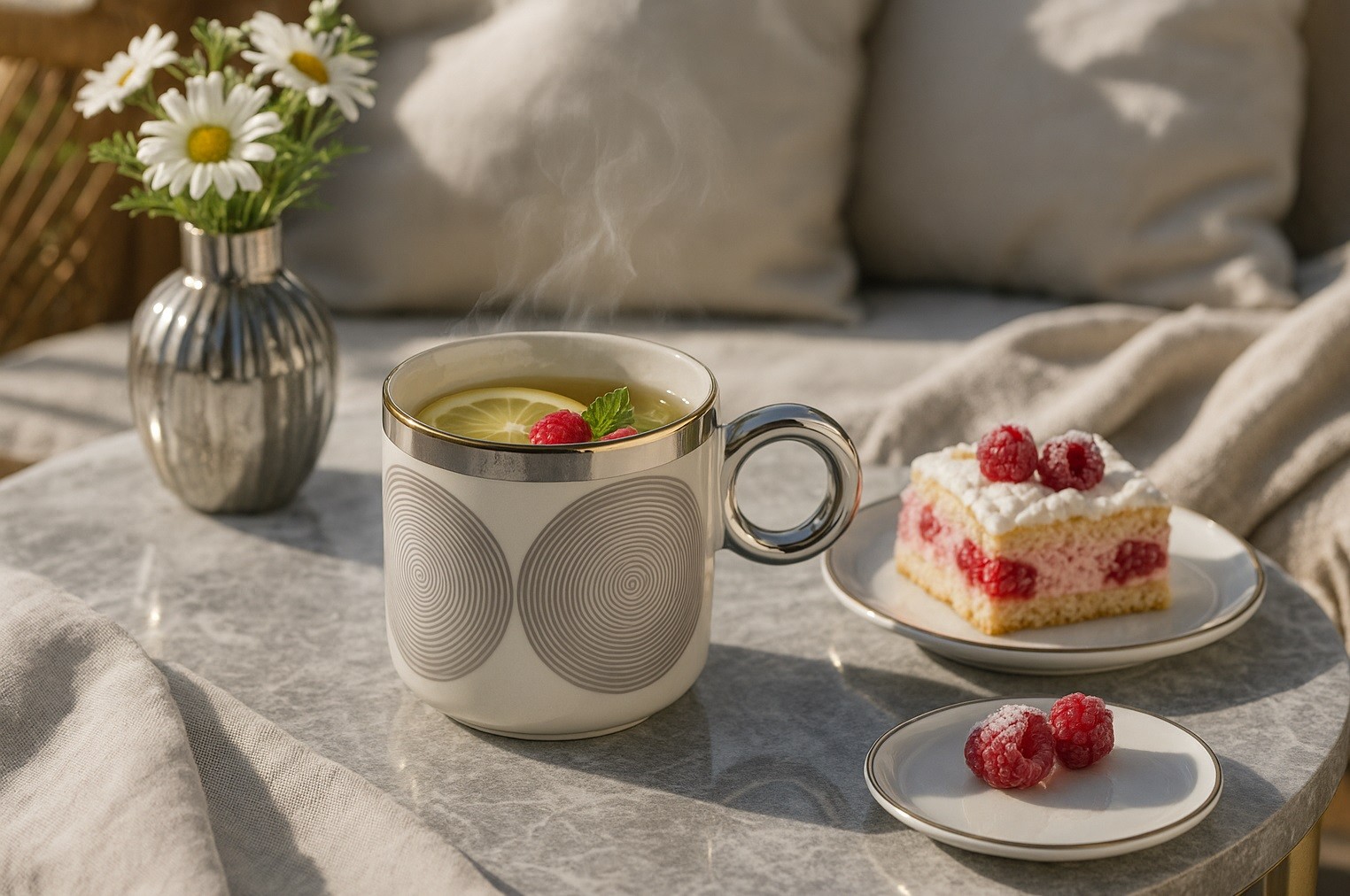 Kubek porcelanowy 350 ml Palazzo srebrne koła 2517