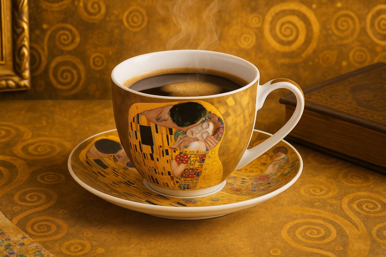 Filiżanka porcelanowa 250 ml + spodek The Kiss Classic