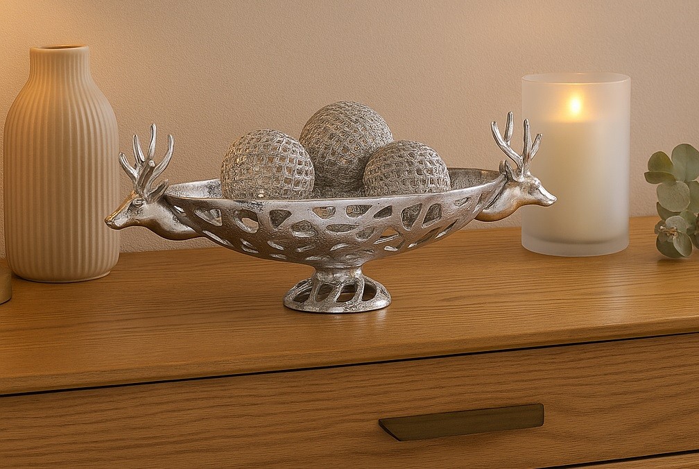 Patera ozdobna 58x18 cm Jeleń metalowa