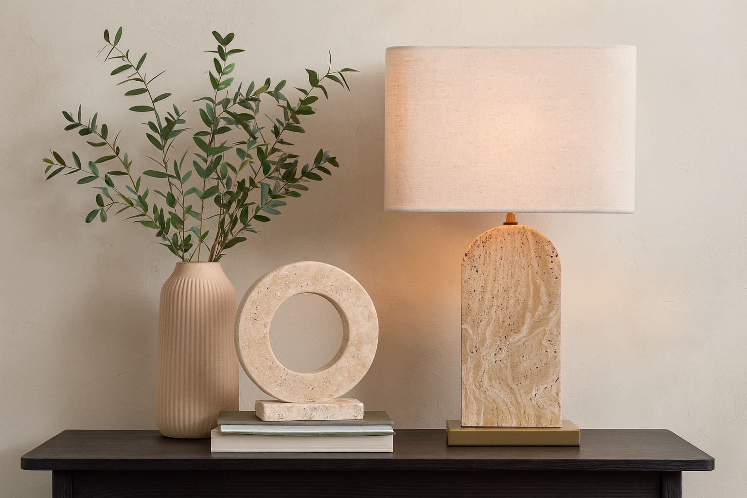 Lampa z kloszem i podstawą kamienną AP180145
