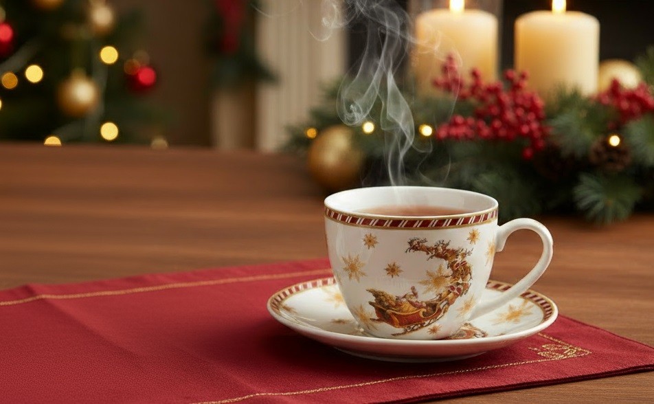 Filiżanka porcelanowa 220 ml + spodek Santa on Sleigh