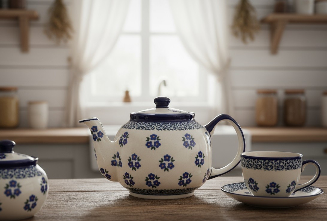 Czajnik ceramiczny 1 L Bolesławiec dek. 224