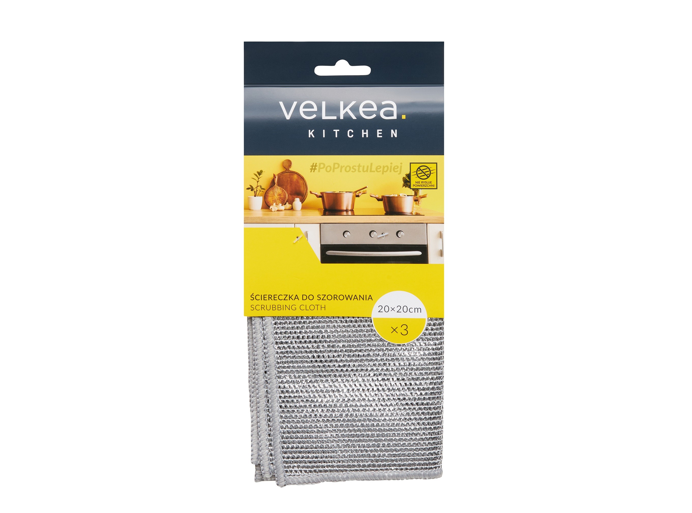 Komplet 3 ściereczek do szorowania VELKEA
