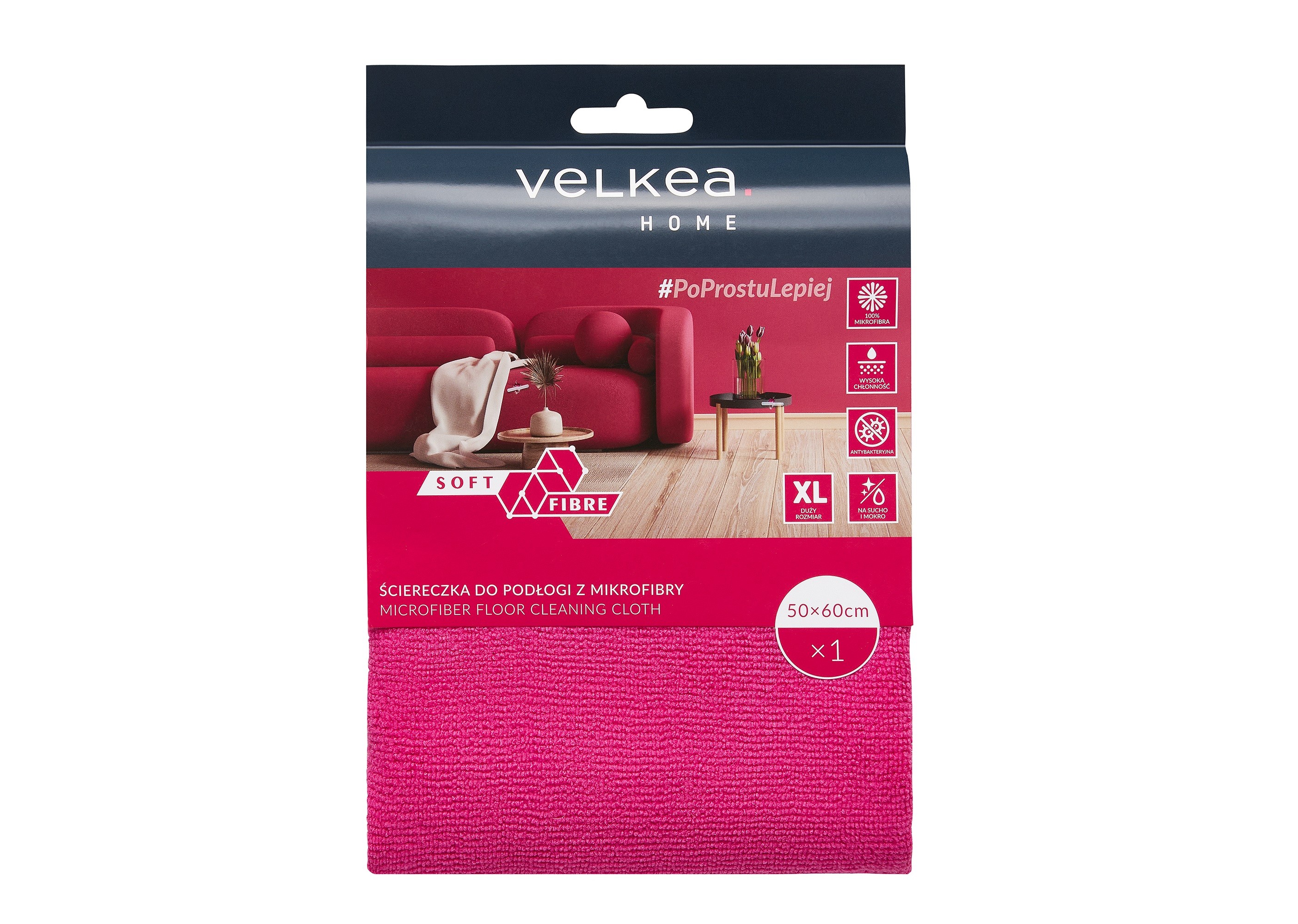 Ściereczka do podłogi z mikrofibry Soft Fibre 60 x 50 cm VELKEA