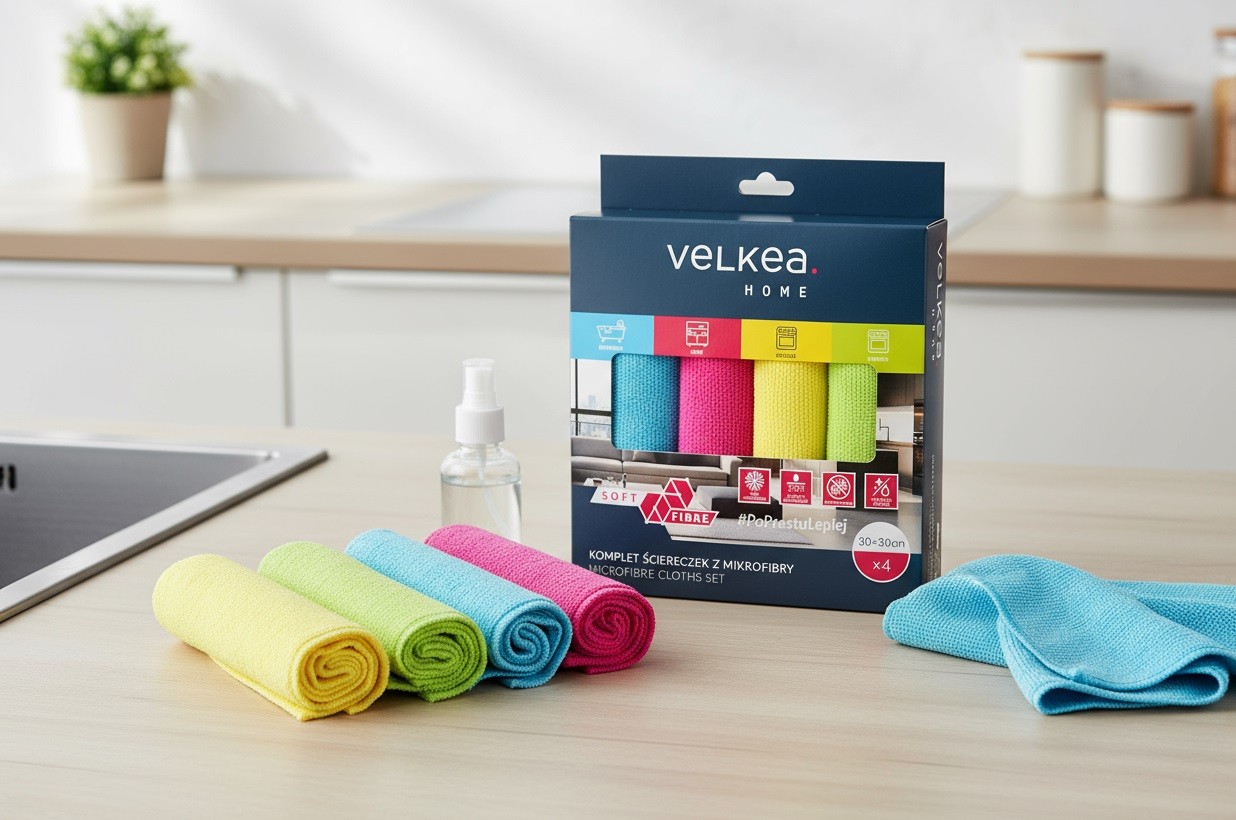 Komplet 4 ściereczek uniwersalnych 30x30 VELKEA