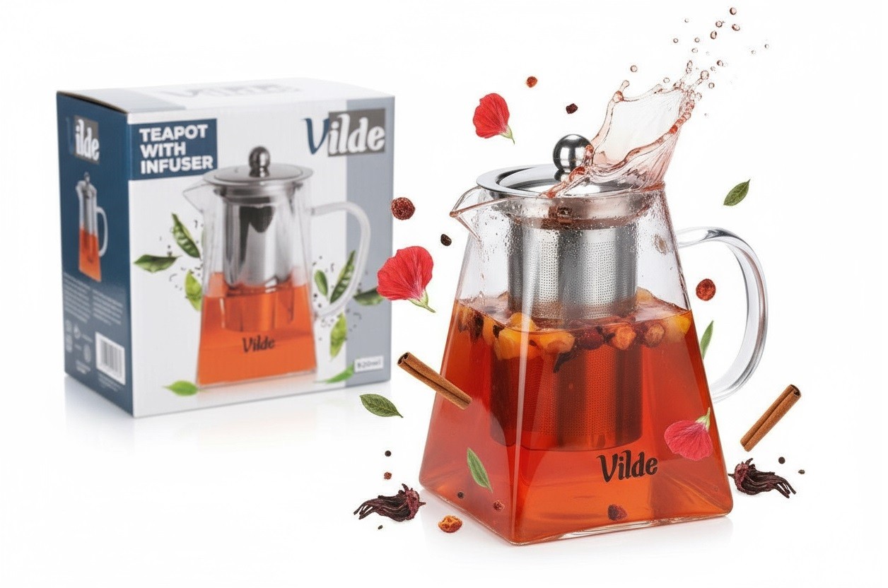 Dzbanek z zaparzaczem 920 ml idealny do herbat i ziół Vilde