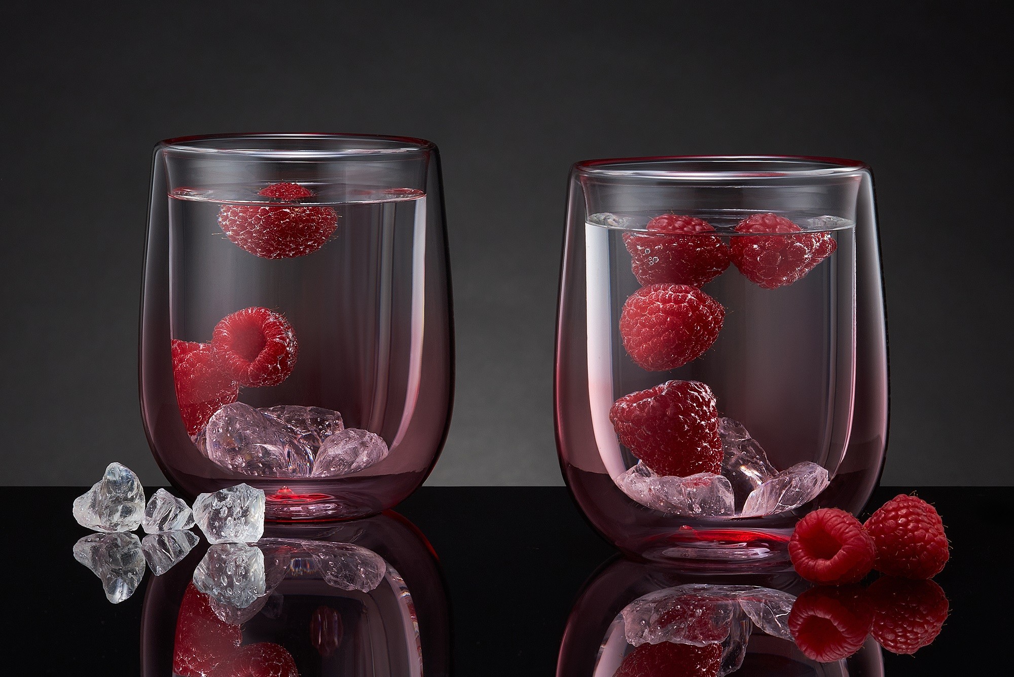 Komplet 2 szklanek termicznych Ombre 350 ml różowy AMBITION
