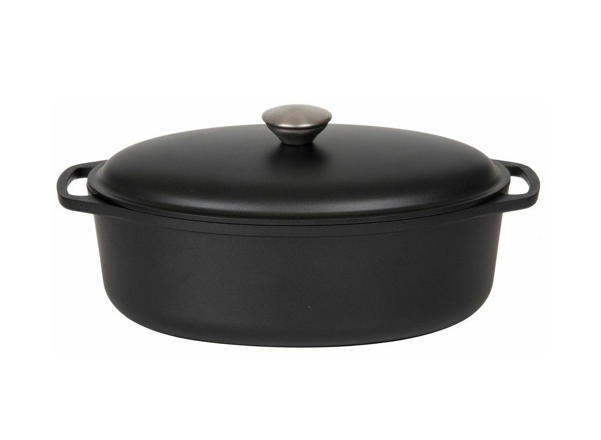 Brytfanna z pokrywą 4 L owalna Rosso z aluminium czarna