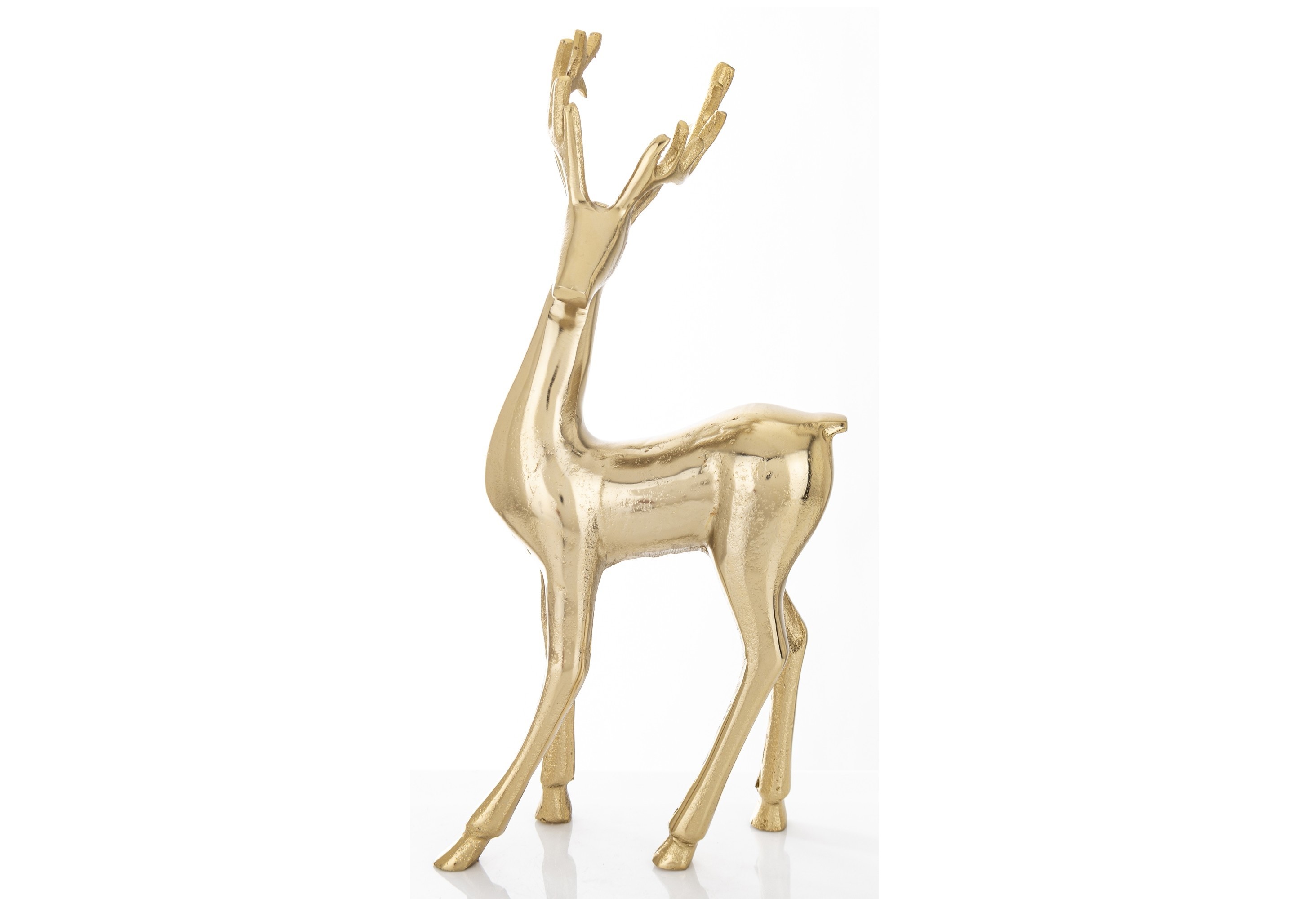 Figurka ozdobna Renifer H39 cm złota metalowa