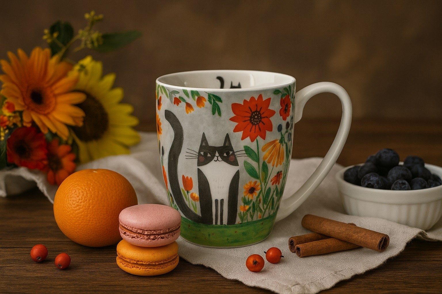 Kubek porcelanowy 350 ml Koci Świat Łąka
