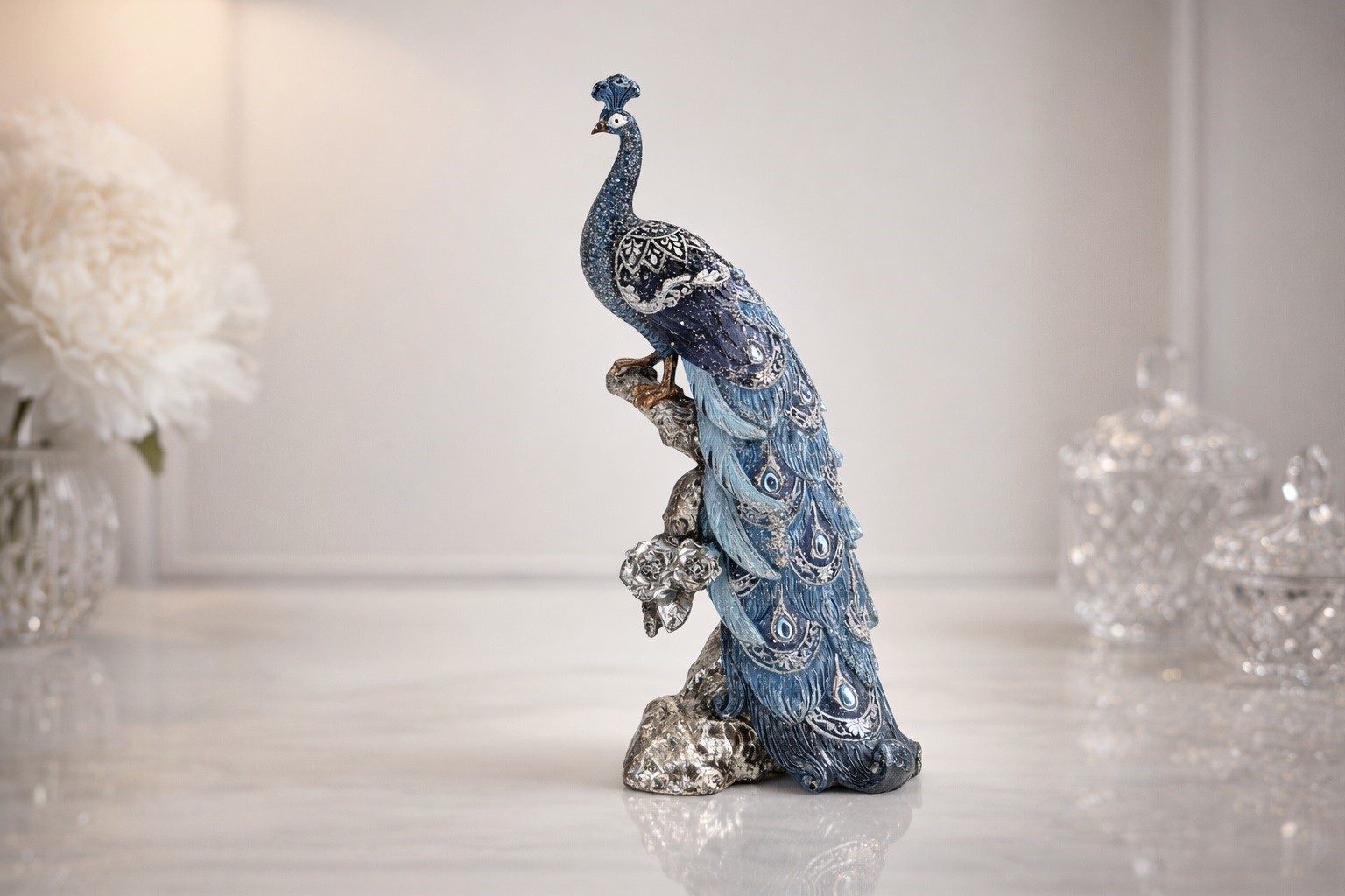 Figurka dekoracyjna Paw 29 cm niebieski 164728