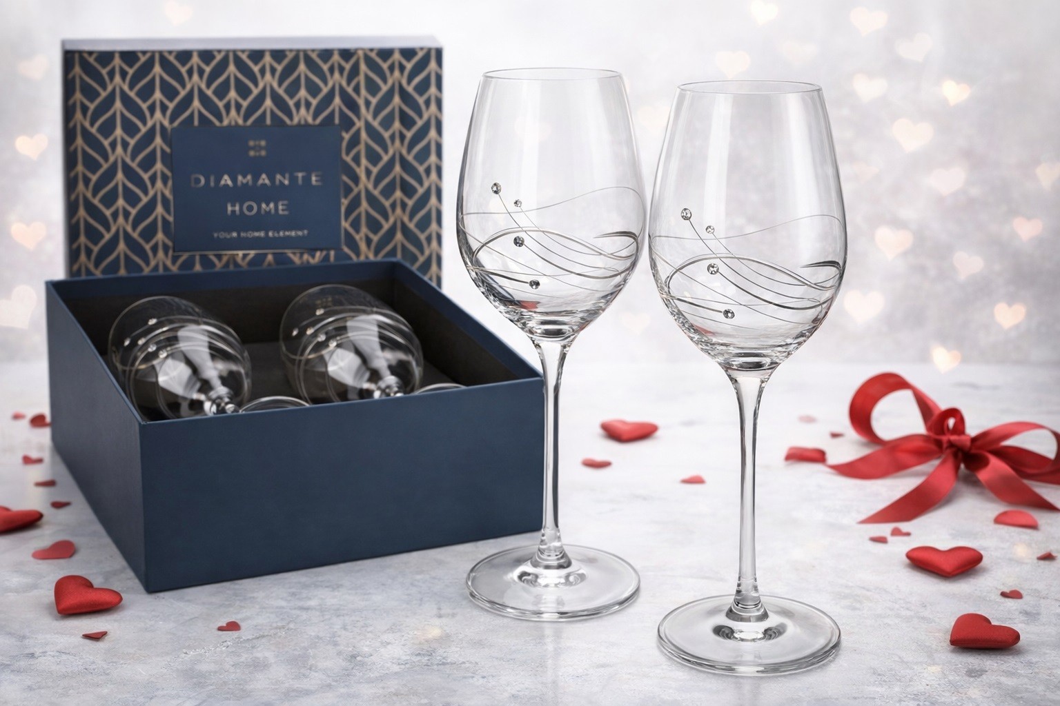 Komplet 2 Kieliszków do wina czerwonego 470 ml Glitz