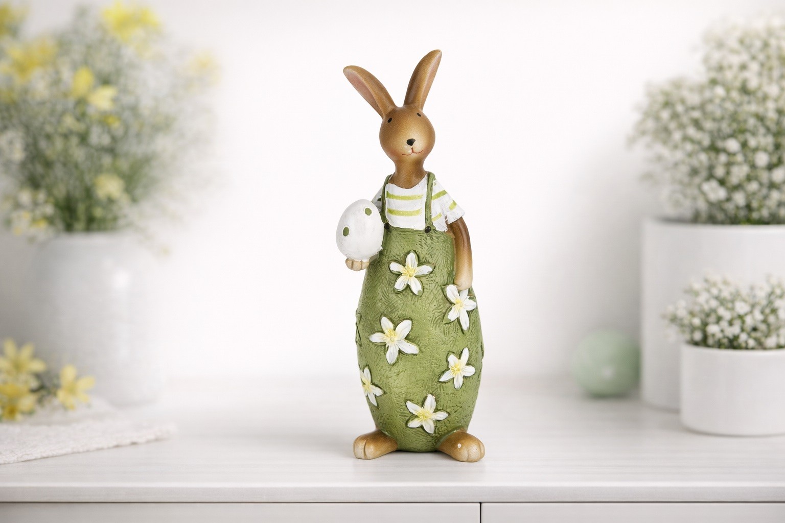 Figurka dekoracyjna Zając z zajkiem 16 cm VB0328