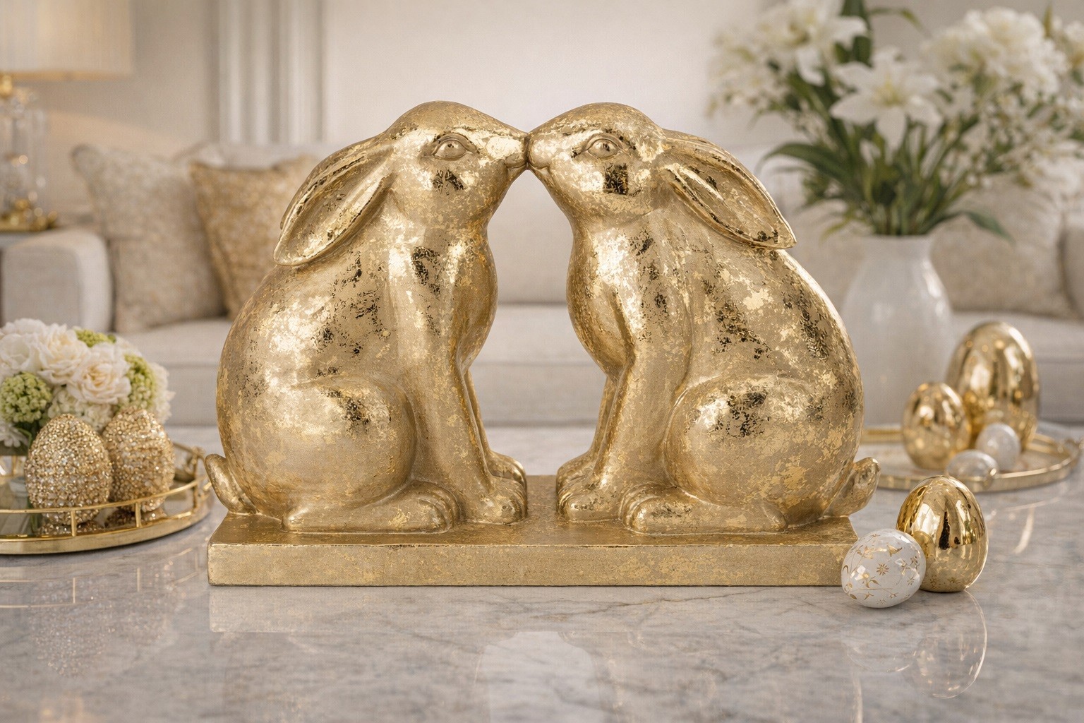 Figurka dekoracyjna 2 Zajączki 46 cm GJ0122