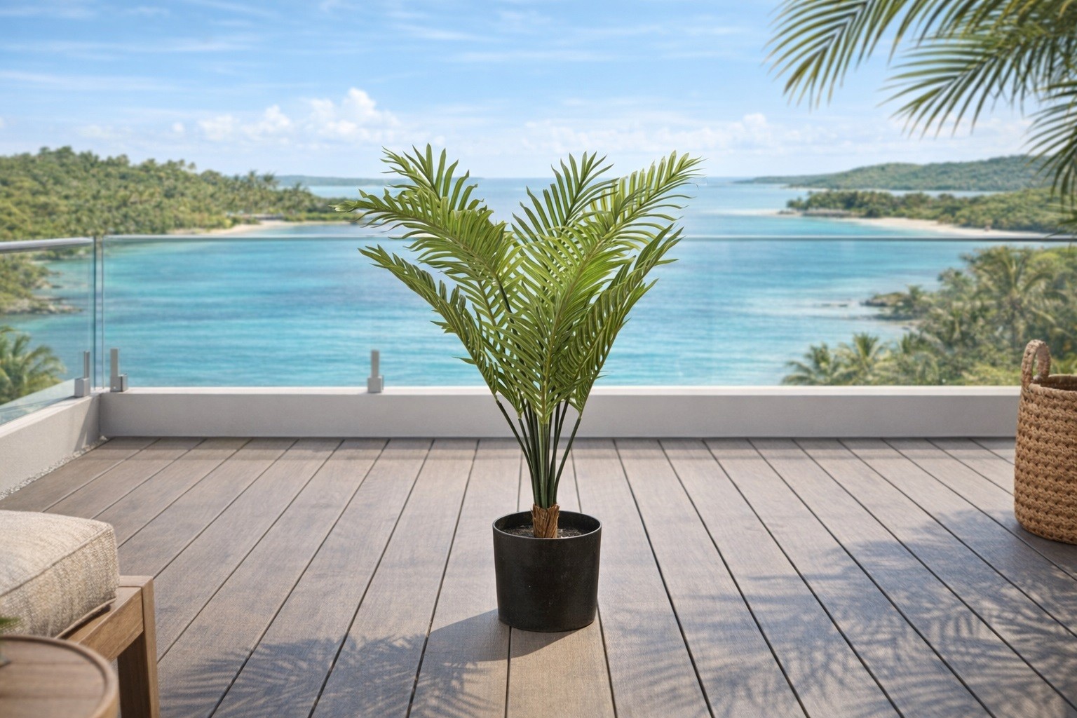 Sztuczna palma Areca 100 cm w czarnej donicy Art-Pol