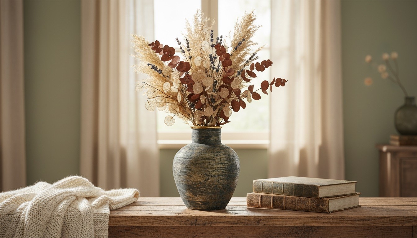Wazon ceramiczny 28 cm niebiesko-złoty Ap171394