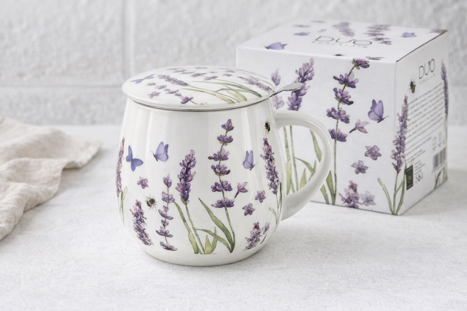 Kubek baryłka z zaparzaczem 430 ml Lavender
