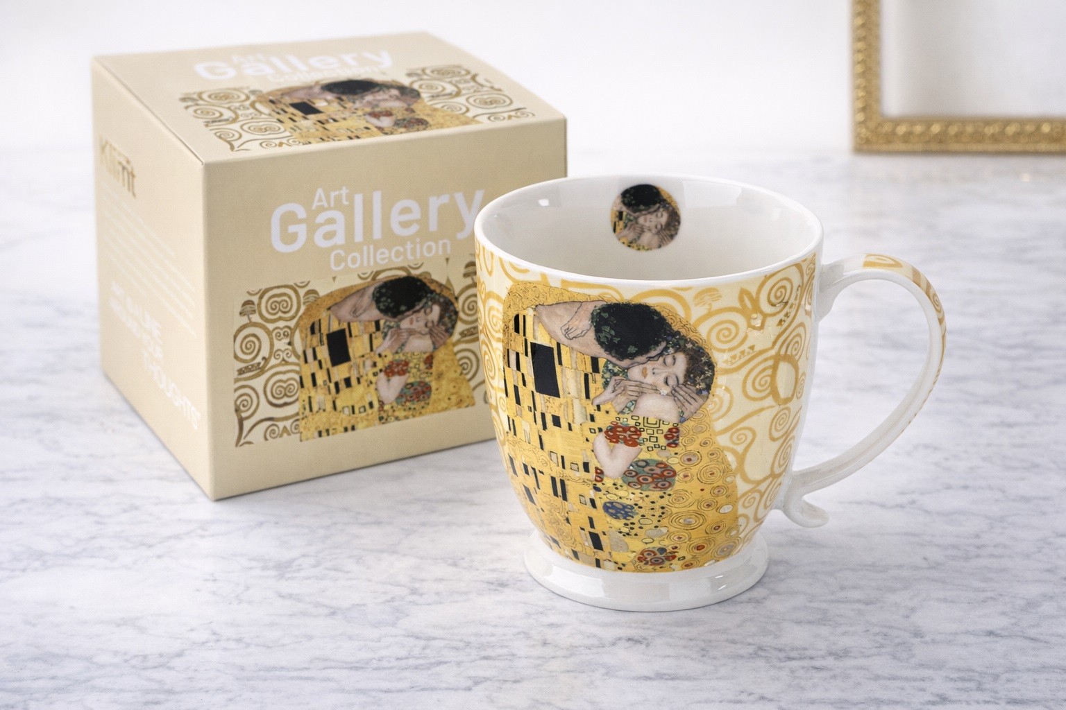 Kubek porcelanowy 480 ml The Kiss Ecru