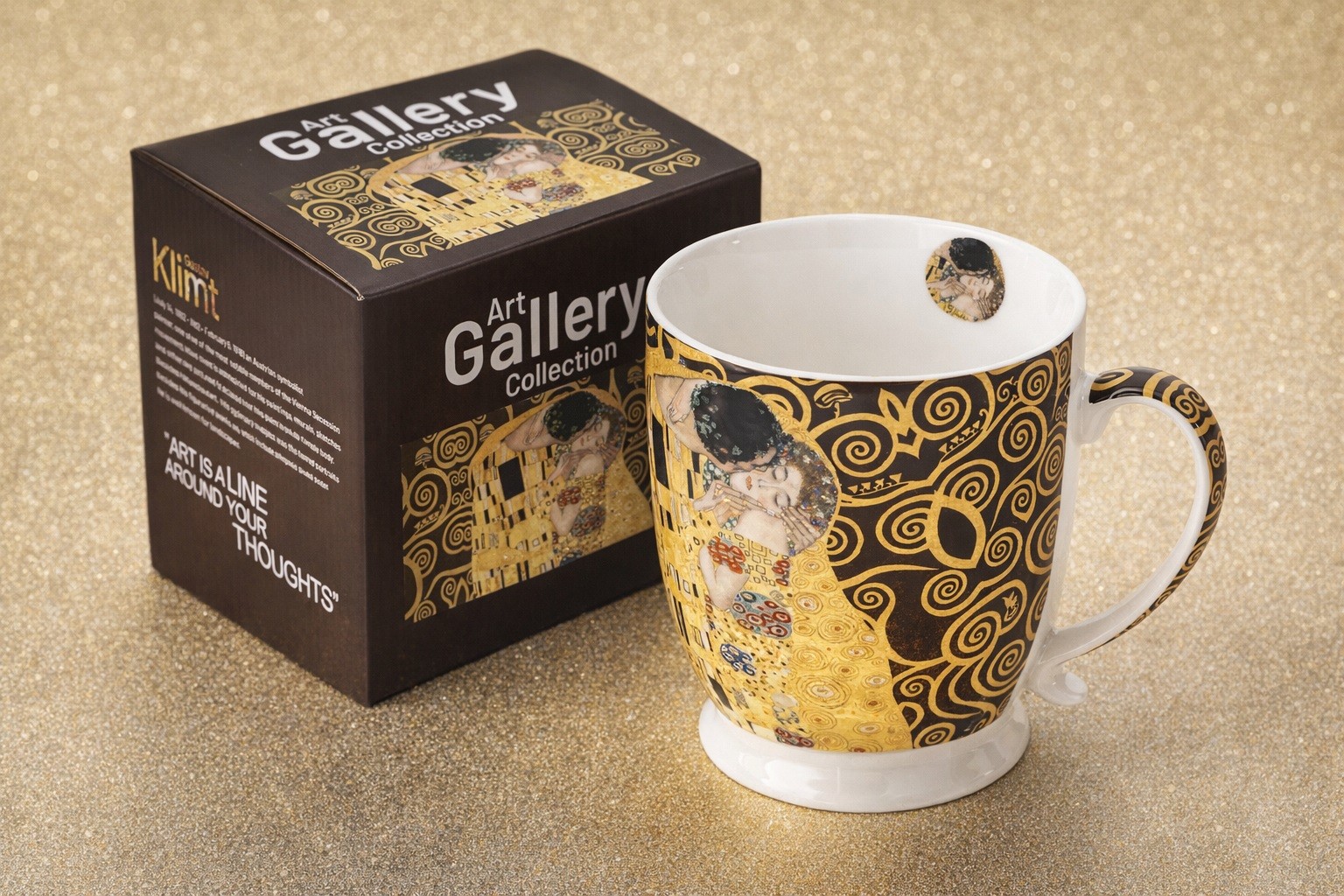 Kubek porcelanowy 480 ml The Kiss Brown