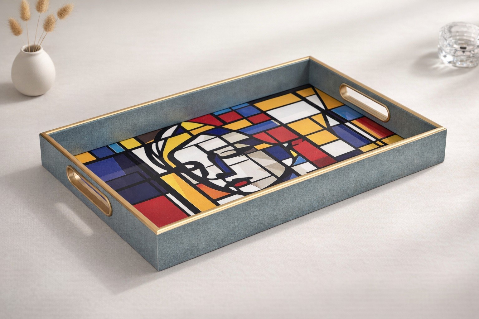Taca dekoracyjna 40x25x4 cm Witraż Pop Art 172012