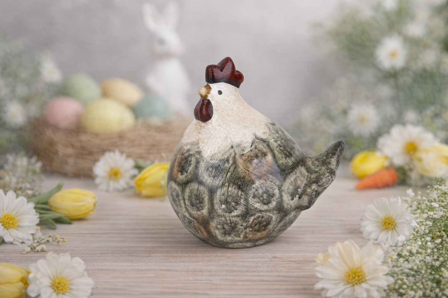 Figurka dekoracyjna Kura 15,1 cm ceramiczna