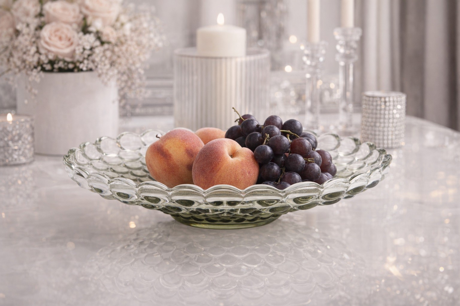 Patera szklana 24 cm Dekor-Pap JK0440