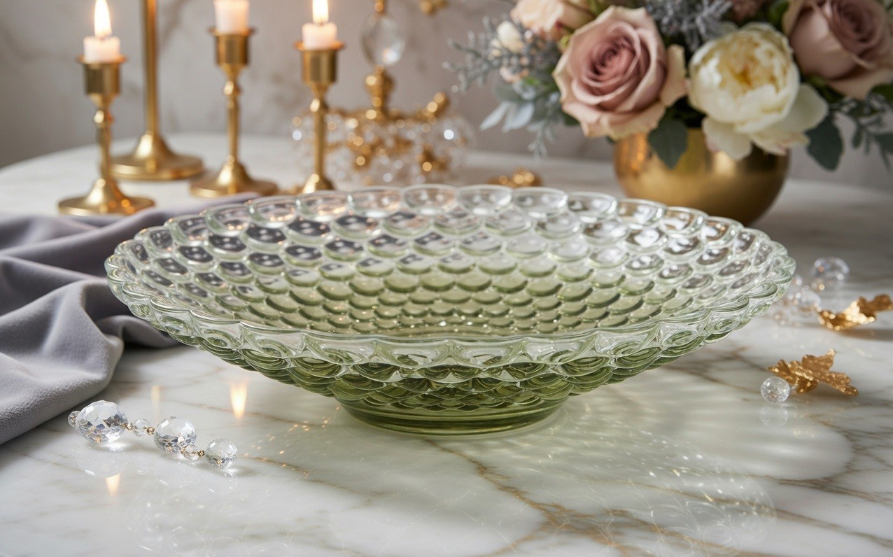 Patera szklana 29 cm Dekor-Pap JK0441
