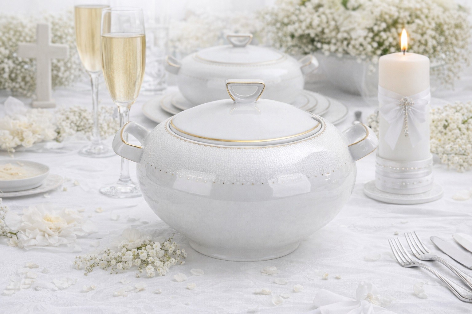 Waza 3 L Bella biała złota elegancka luksusowa